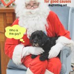 Victor with Santa Christmas photo www.dogtrotting.net
