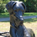 dog sculpture at Brookgreen Gardens Myrtle Beach South Carolina