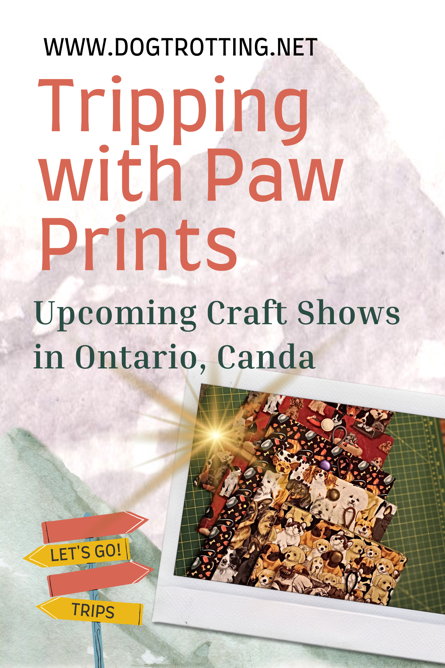 poster with images of shoe bags promoting upcoming Ontario craft shows